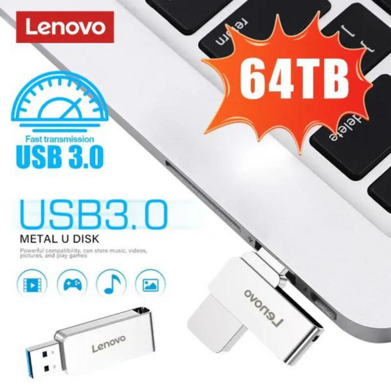 Pen-Drive Lenovo usb 3.0 capacidade de 2tb a 64tb