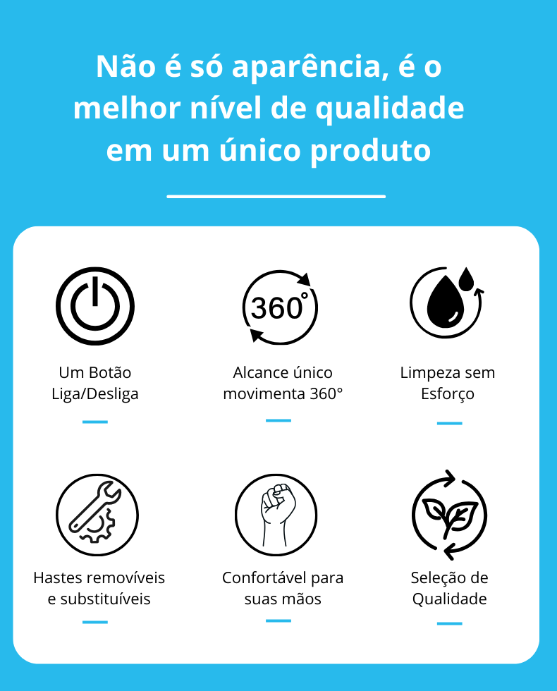 Escova de Limpeza Elétrica 3 em 1 Multiuso sem Fio MasterClean