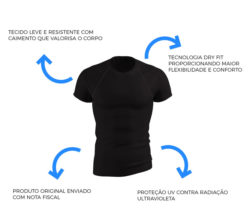 Camiseta masculina  Dry Fit Lisa Original Musculação, Crossfit