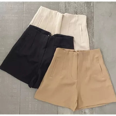 Short cintura alta Feminino Elegante