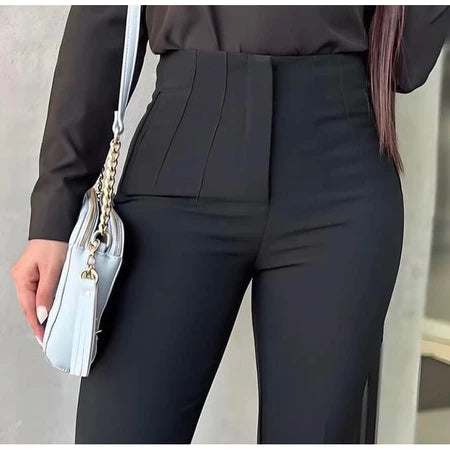 Calça feminina  Cintura Alta Ziper Social Luxo Elegancia