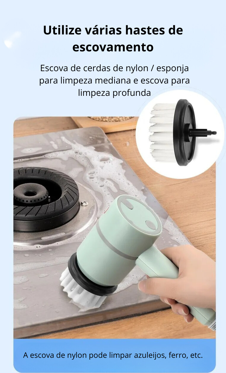 Escova de Limpeza Elétrica 3 em 1 Multiuso sem Fio MasterClean